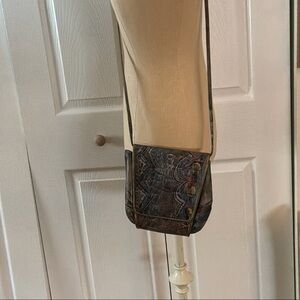 Jane Yoo Handpainted Embossed Leather Crossbody Bag